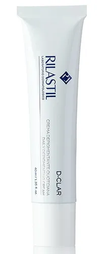 Rilastil D-Clar tägliche Tagebuch-Creme 40ml - Tagescreme zur Depigmentierung, ideal für ungleichmäßige Hautfarbe. Fördert einen strahlenden Teint und ist für alle Hauttypen geeignet.