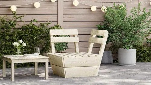vidaXL Modulares Palettensofa Eckteil aus imprägniertem Fichtenholz - Bürostühle: Stilvolles und flexibles Paletten-Ecksofa für den Außenbereich, aus langlebigem imprägniertem Fichtenholz. Ideal für die individuelle Gestaltung Ihrer Gartenlounge.