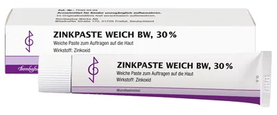 Bombastus Zinkpaste BW weich 50 ml - Effektive Wundheilung - Arzneimittel zur Unterstützung der Wundheilung bei Ekzemen und Windeldermatitis. Die Zinkpaste schützt die Haut und fördert die Regeneration.