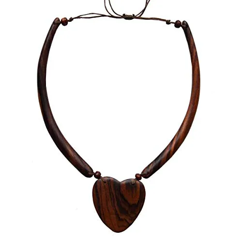 Simandra Halskette I Kette aus Naturmaterial I Holzschmuck Farbe Motiv 4