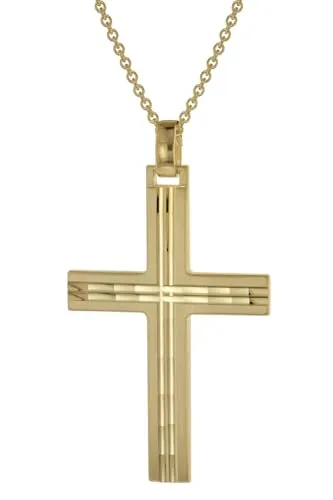 trendor Herren-Halskette mit Kreuz-Anhänger Gold auf Silber 39022-60 60 cm