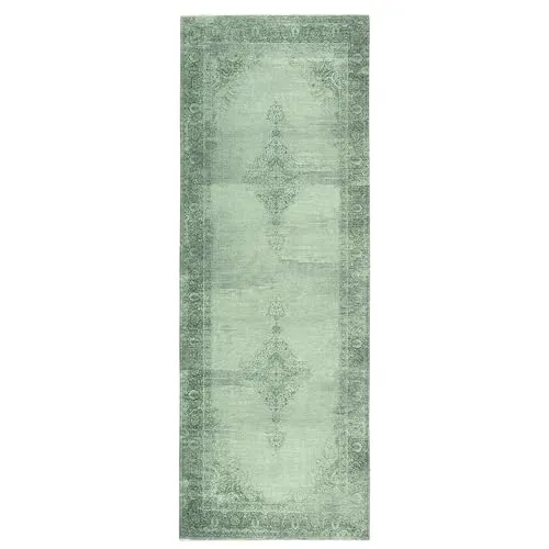 Kelim Vintage Teppich Wohnzimmer Grün 80 X 290 cm in grün von TESSO LIVING