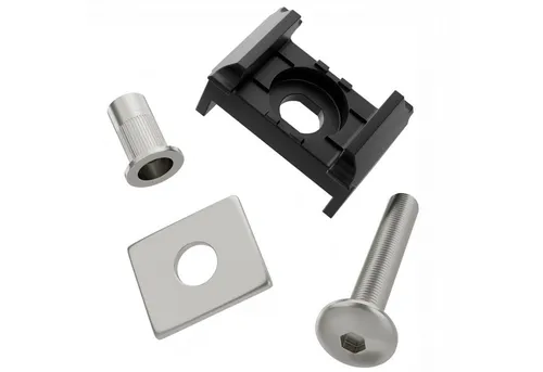 Qualinos Doppelstabmattenzaun Montageset V2A – UV-stabilisiert, Komplettset mit 10 Teilen - Sichere Stabilität: Das Qualinos Montageset mit 3mm massiven Edelstahlplatten bietet optimalen Halt für Sichtschutz und Windlast. Verhindere Rost mit sortenreinen V2A Materialien und schütze deine Zaunanlage dauerhaft.