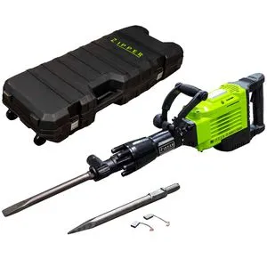 Zipper Stemmhammer ZI-ABH1700D, 1700 W Leistung mit Spitz- und Flachmeißel - Bohrmaschinen mit 1700 W Leistung, extrem hohe Einschlagstärke bis 65 Joule und inklusive Transportkoffer für den perfekten Einsatz auf der Baustelle.