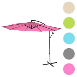Ampelschirm Acerra - Neigbarer Sonnenschirm Ø 3m in Pink - Sonnenschirm für Terrasse und Garten, witterungsfest und regenbeständig. Mit Handkurbel und stufenloser Neigungsverstellung für optimalen Sonnenschutz und angenehme Schattenplätze.