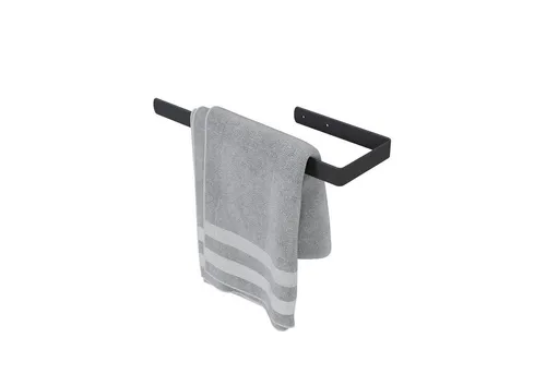 QLS Handtuchhalter Schwarz aus pulverbeschichtetem Stahl – 40/60 cm für modernes Badezimmer - Moderner Handtuchhalter im Loft-Stil, erhältlich in 40 cm oder 60 cm. Hochwertiger, pulverbeschichteter Stahl sorgt für Langlebigkeit und besticht durch minimalistisches Design. Ideal für platzsparende Lösungen in jedem Badezimmer.