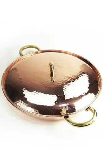 Copper Garden XL Kupferpfanne ø36 cm mit Griffen + Deckel | Handverzinnt