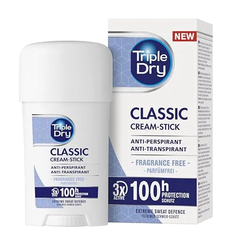 Triple Dry Anti-Transpirant Creme Stick | Stick gegen starkes Schwitzen | 100h Schutz | 45ml