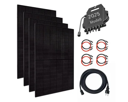 MyBasic Balkonkraftwerk 1760+ Watt – Premium transparent Variante - Solaranlagen mit 4x bifazialen Hochleistungsmodulen und WLAN Wechselrichter (2025er Modell) für maximale Effizienz und 0 % MwSt. Jetzt nachhaltig Strom erzeugen!