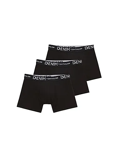 TOM TAILOR Denim Herren Trunk Hipster Boxershorts im Triple-Pack - Retroshorts für Herren im praktischen 3er-Pack, mit bequemem Stretch-Anteil für optimalen Tragekomfort und Slim Fit Passform.