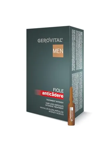 Gerovital Men Anti-Haarausfall-Ampullen - Haarwuchs Behandlung für Männer – Intensivkur mit Redensyl und Procapil zur Stärkung der Haare und Reduzierung von Haarausfall, einfach anzuwenden und ohne Ausspülen.