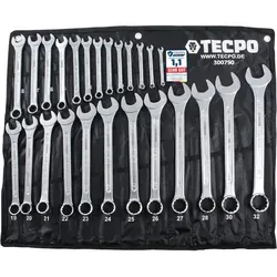 TECPO Maul-Ringschlüssel-Satz 25 Teile - Werkzeug-Set aus robustem Chrom-Vanadium-Stahl, mit 25 Größen von 6-32mm. Ergonomisches Design für optimale Hebelwirkung und sicheren Halt. Ideal für Werkstätten und Hobbymechaniker.
