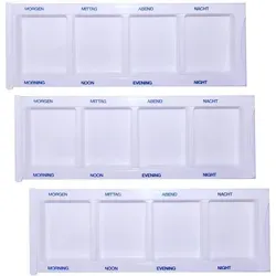 Medi-Inn Medikamentendispenser, für 1 Tag mit 4 Fächern, mit Schiebeblister weiß XL Spezial / 3 Stück