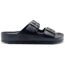 thies Ecofoam Sandale 11000 schwarz 44 – Vegan & leicht - Vegane Ecofoam Sandale aus 30 % recyceltem Material. Ultraleicht, abwaschbar und ideal für drinnen und draußen. Ergonomisches Fußbett für höchsten Komfort – der perfekte nachhaltige Schuh für jeden Tag!