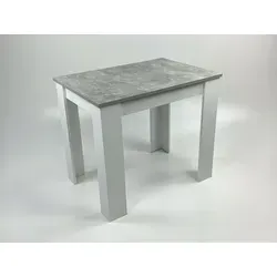 Esstisch Lucie in Beton Optik Weiß 86 x 60 cm
