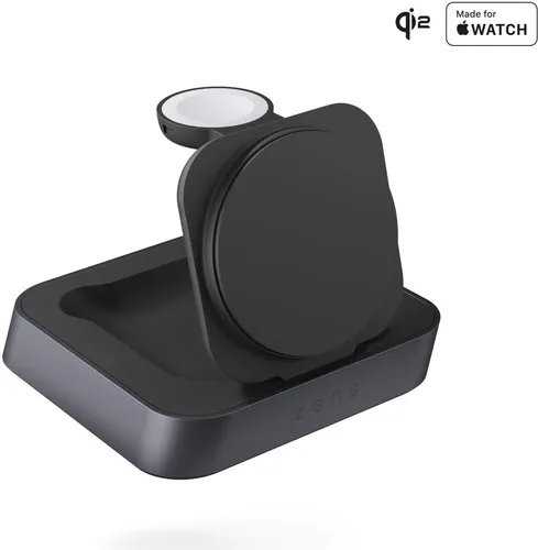 ZENS Nightstand Charger Pro 2 - Kabelloses Ladegerät für Kopfhörer, Smartphone & Smartwatch - Smartwatch Zubehör mit Schnellladung, elegantes Design und platzsparend für Ihr Nachttisch. Ideal für alle Geräte!