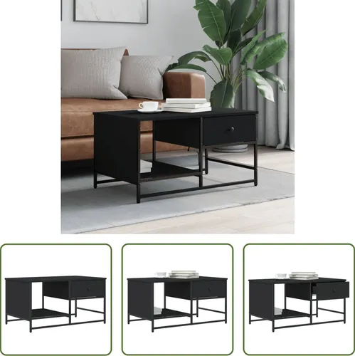 The Living Store Couchtisch Schwarz 85,5x51x45 cm