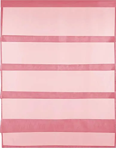 Bestlivings Transparente Bistrogardine Raffoptik mit Stangendurchzug in Voile, schlicht und modern in vielen erhältlich (80 x 110 cm/Bordeaux - weinrot)