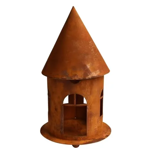 Produktbild Manufaktur Lichtbogen Rost Vogelhaus rund 46 cm hoch