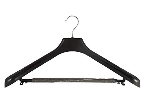 Kleiderbügel für Anzüge und 2-Teiler, Kostümbügel, 48 cm, schwarz, XXL, 10 Stück