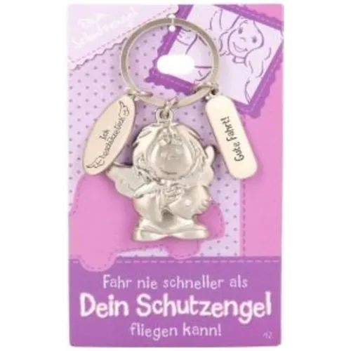 Depesche Schutzengel Schlüssel-Anhänger aus Metall, Glücksbringer mit Engel