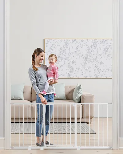 VEVOR Babygitter Hundegitter Trenngitter (154-161 cm) - Tür- & Treppengitter mit einhändiger Bedienung und automatischem Schließen für erhöhte Sicherheit von Kindern und Haustieren, ideal für Treppen und Türen.