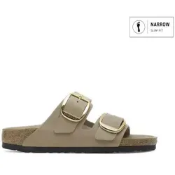 Birkenstock Arizona Big Buckle 1030395 - modische Pantolette mit goldener Schnalle - Wanderschuhe mit abriebfester EVA-Laufsohle und hohem Tragekomfort. Das Naturkork-Fußbett sorgt für optimale Unterstützung und Dämpfung.