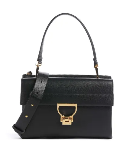 COCCINELLE Schultertasche Arlettis, Leder schwarz - Elegante Handtasche aus hochwertigem Leder, mit 2 Hauptfächern und verstellbarem Umhängeriemen für optimalen Tragekomfort.
