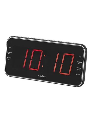 NEDIS Digital-Wecker-Radio mit Zeitprojektion - Radios mit LED-Anzeige, 2 Alarme, Snooze-Funktion und Sleep Timer für einen entspannten Start in den Tag.