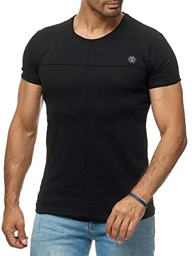 Casual T-Shirt Kurzarm Baumwolle Atmungsaktiv Schwarz M