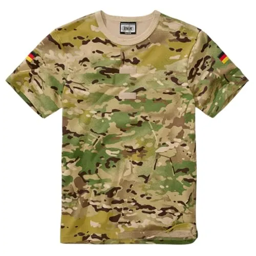 BWuM Bundeswehr Tropenshirt Camouflage mit Flaggen & Klett, Größe:4 (S), Farbe:Tacticalcamo