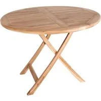 Oline Gartentisch Ø100 cm aus massivem Teakholz - Gartentisch aus hochwertigem Teakholz, ideal für stilvolle Garten- und Terrassenmöbel. Langlebig und funktional, bringt Eleganz und Komfort in Ihr Zuhause.