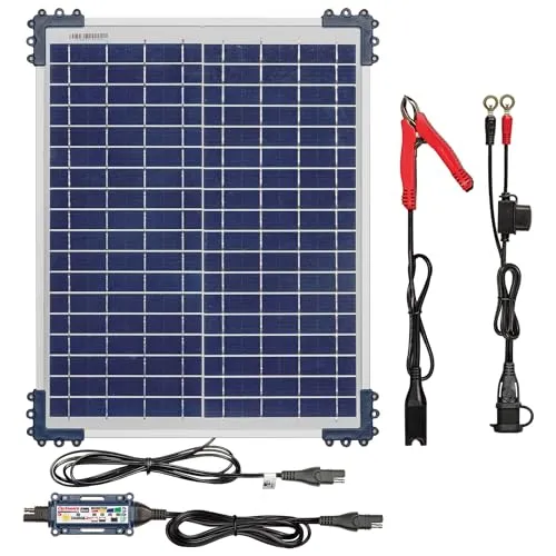 OptiMate TecMate Solar Duo 20W, TM522-D2, 6-stufiges gekapseltes batterieschonendes 12V / 12,8V 1.67A Solarlade- & -wartungsgerät, Black