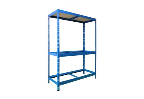 Office Marshal Schwerlastregal aus Stahlblech, 180 x 130 x 50 cm - Werkstatteinrichtung mit 3 stabilen Ablageflächen, maximal belastbar bis 360 kg, ideal für die sichere Aufbewahrung schwerer Werkzeuge und Materialien.