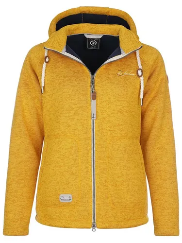 Dry Fashion Fleecejacke Föhr Damen Fleece-Jacke Strickjacke Föhr mit Kapuze und Reißverschluss