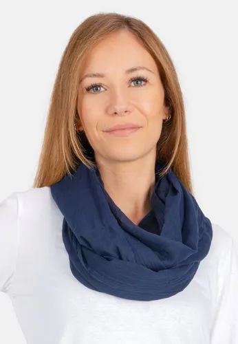 Seasons of April Loop Carina Uni - Dunkelblauer Damen Loop Schal - Schals, leichter und weicher Schlauchschal in Dunkelblau, ideal für einen eleganten Look im Alltag.