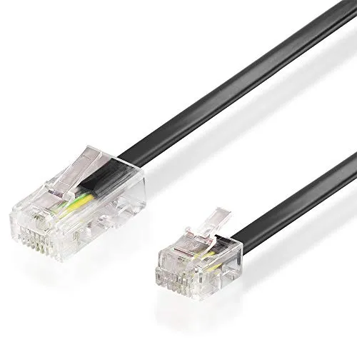 BestPlug 3 Meter DSL Internet Kabel, RJ11-Stecker auf RJ45-Stecker, Schwarz