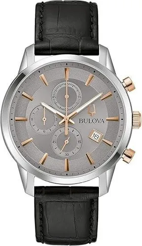Bulova 98B409 Sutton Chronograph Herrenuhr - Armbanduhr für Herren mit 41 mm Edelstahlgehäuse, 100 m wasserdicht und Chronograph-Funktion – ideal für sportliche Eleganz!