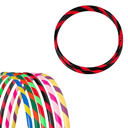 Bunter Hula Hoop Reifen, faltbar, Ø100cm – Schwarz-Rot für Fitness