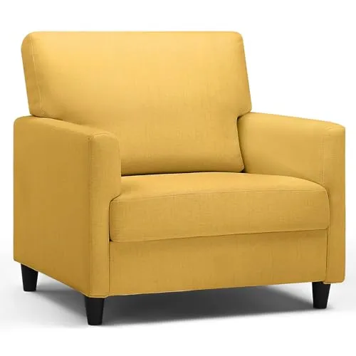 COMHOMA Relaxsessel Fernsehsessel TV-Sessel Loungesessel Sessel Wohnzimmer Einzelsofa für Schlafzimmer, Leseecke Seitenstuhl mit Weicher Memory-Schaum Loungesitz, Leinenbezug, Gelb