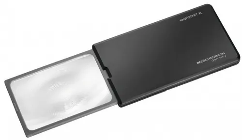 Eschenbach Lupe 152210 easyPOCKET XL, Leselupe mit Licht - Werkzeuge & Reparatursets, hochwertige Leselupe mit 2,5-facher Vergrößerung und integrierter Beleuchtung für gestochen scharfe Bilder, ideal für unterwegs.