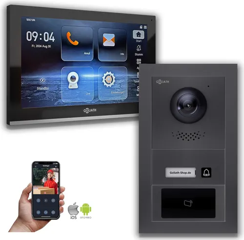 Goliath IP Video-Türsprechanlage 10-Zoll mit Kamera und RFID - Moderne IP-Video-Türsprechanlage für Einfamilienhäuser: 10-Zoll Monitor, RFID-Funktion, HD-Videoqualität und benutzerfreundliche App-Steuerung. Sicherheit und Komfort für Ihr Zuhause.