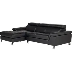 MISHIMA Leder-Ecksofa in schwarz von Vente-unique