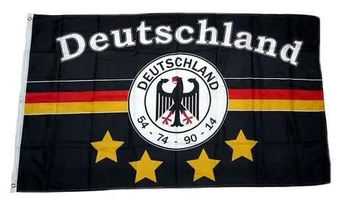Fahne/Flagge Deutschland Fußball 4 Sterne Fan 90 x 150 cm