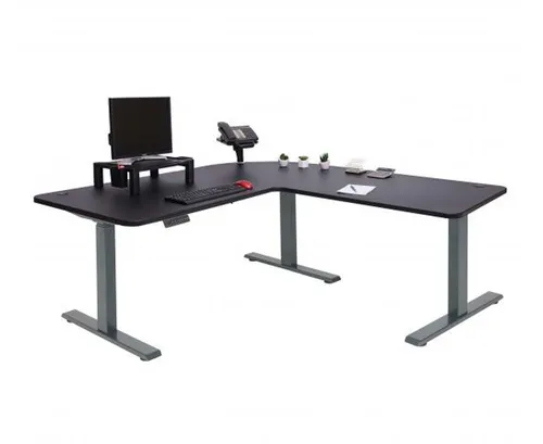 Mendler Eck-Schreibtisch HWC-D40, elektrisch höhenverstellbar - Kinderschreibtische mit Memory-Funktion zur Speicherung von 4 Höhenpositionen, ideal für flexibles Arbeiten und mehr Beinfreiheit.