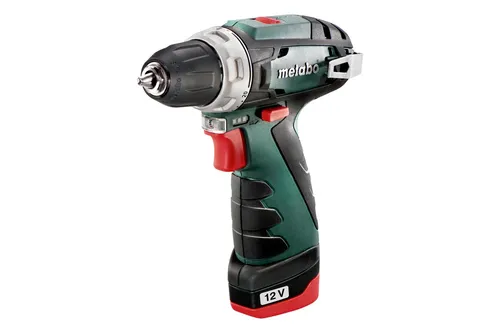 Metabo PowerMaxx BS Basic 600984000 Akku-Bohrschrauber - Akkuschrauber mit 12V 2.0Ah Li-Ion Akku, inklusive 2. Akku und Ladegerät für maximale Flexibilität beim Arbeiten.