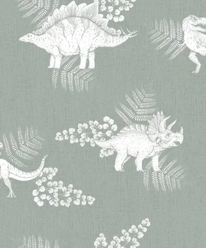 Marburg Kindertapete mit Tiermotiven, 1 Rolle, modern und stilvoll - Moderne Vliestapete mit Tiermotiven in grün/weiß. Dimensionsstabil und lichtbeständig, ideal für kreative Wandgestaltungen in Wohnräumen.