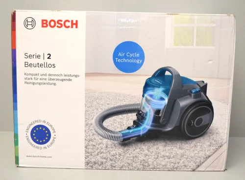 Bosch Staubsauger beutellos Clean n Serie 2 BGC05A220A - Kompakter Bodenstaubsauger mit AirCycle Technology, effektive Reinigung und hygienische Ausblasluft