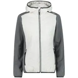 CMP Hybridjacke in Weiß/Grau - Größe 40 für Damen - Funktionsjacken mit Feel Warm Flat-Technologie, die wärmeisolierend, atmungsaktiv und schnelltrocknend ist. Ideal für kalte und nasse Witterung, sorgt für maximale Bewegungsfreiheit.