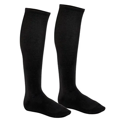 Footstar Damen und Herren Reisekniestrümpfe Light (2 Paar) mit Kompressionseffekt - Schwarz 39-42